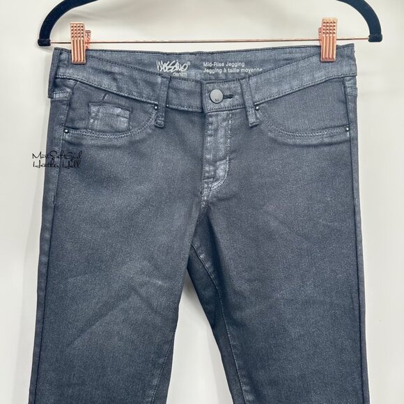 Mossimo Women's Black Silver Metallic Mid-Rise Jegging Size 0/25 - Picture 2 of 5